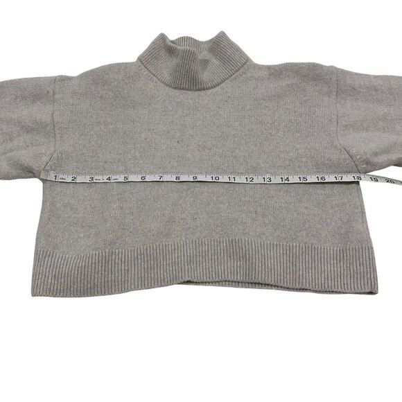 Aritzia Wilfred‎ Free Harper Cropped 100% Wool Turtleneck Gray Sweater Size M - Picture 4 of 7